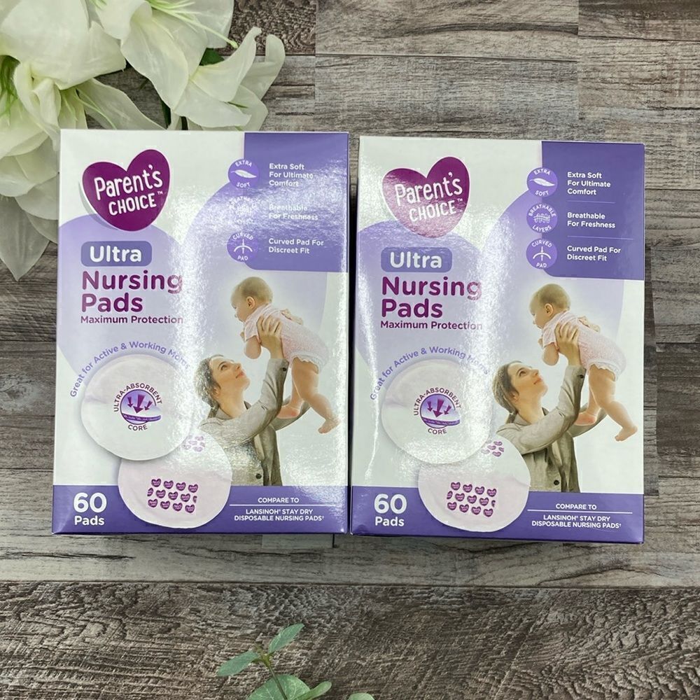 Women’s Ultra Disposable Nursing Breastfeeding Pads, 60ct 2 Full Boxes